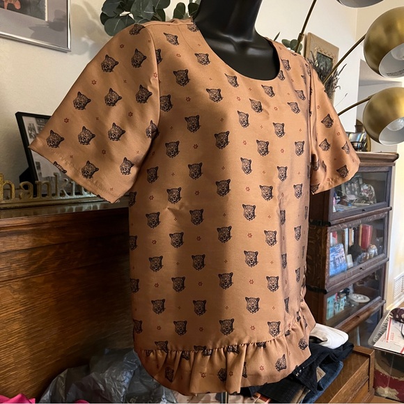 Scotch & Soda Brown Patterned Shirt with Ruffle Detail - Picture 10 of 13